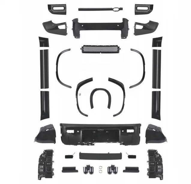 For Defender 2020-  Front and Rear Bumper Completely Include Smoky Taillight  Gloss Black Body Kit